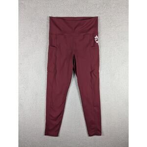 Booty Queen Leggings Womens Large Red Athletic Gym Workout Pants Running